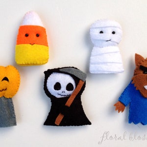 Digital Pattern: Halloween Friends 01 Felt Finger Puppets image 2