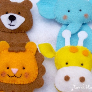 Digital Pattern: Zoo Friends 01 Felt Finger Puppets image 3