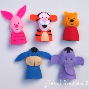 Digital Pattern: Hunny Bear and Friends Felt Finger Puppets image 2