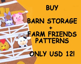 Kombi-Angebot: Barn + Farm Friends Digitale Muster (Filzmuster)