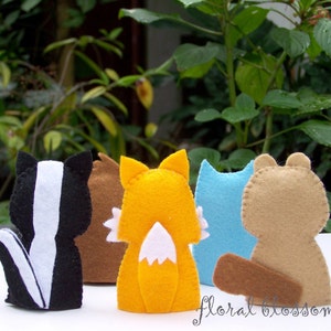 Digital Pattern: Woodland Creatures 01 Felt Finger Puppets image 4