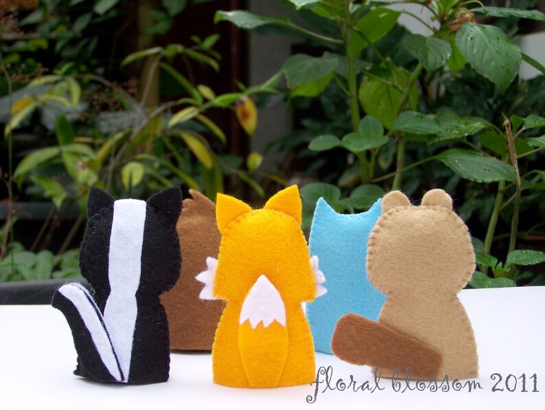 Digital Pattern: Woodland Creatures 01 Felt Finger Puppets image 4