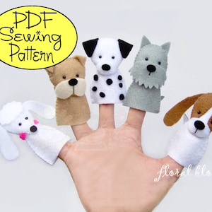 Digital Pattern: Dogs Felt Finger Puppets