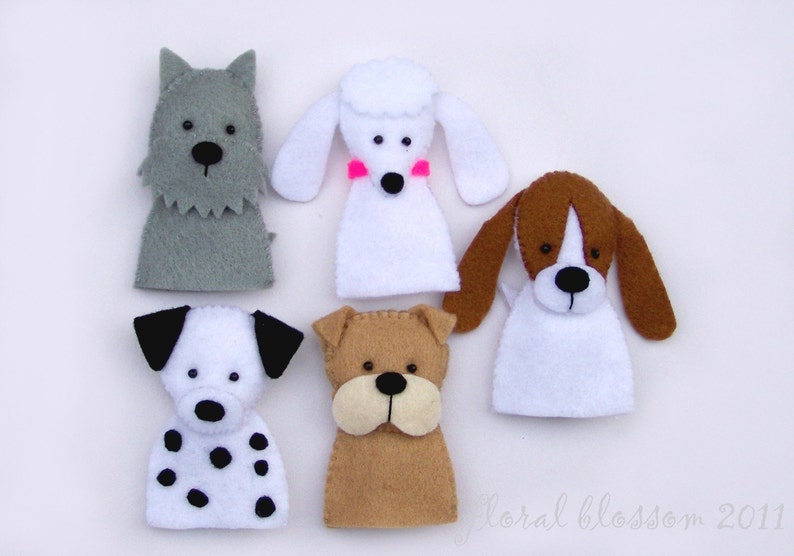 Digital Pattern: Dogs Felt Finger Puppets image 2