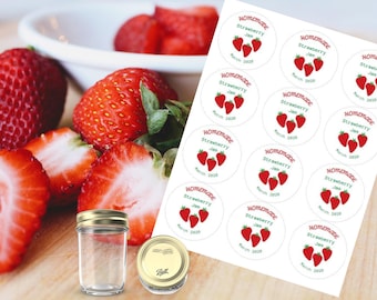 Custom Strawberry Jam Labels: Personalized Canning Jar Stickers
