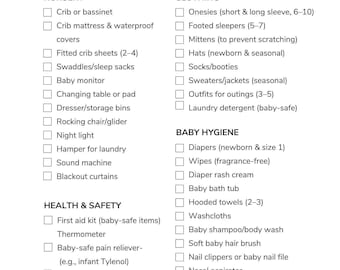 Lista de artículos esenciales para bebés: Imprescindibles para recién nacidos (Descarga PDF)