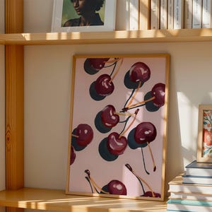 Cherry Pop Art Print: Retro Y2K Pink Kitchen Wall Decor