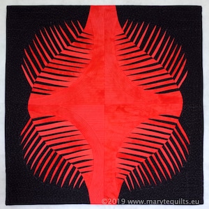 Kunst Quilt, abstrakte Quilt, Wandbehang, Wanddeko - Blätter