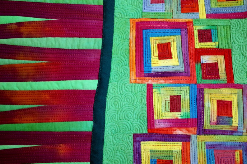 Art quilt abstract quilt wall hanging wall decor Stepping Etsy