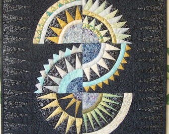 Art Quilt, wall hanging- Frosted Flower