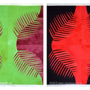 Edredón de arte, edredón abstracto, edredón moderno, colgante de pared, decoración de pared- Hojas