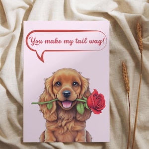 Carte chien Saint-Valentin | Carte pliée imprimable A5 | Carte mignonne d'amour de chiot | Carte de Saint-Valentin numérique | carte pour chiot | Téléchargement instantané