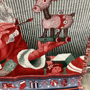 Christmas Woven Tapestry Throw Blanket 60" long x 48" wide