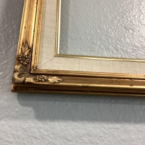 Midcentury Picture or Art frame, Wooden ornate frame with canvas mat board. 2 sizes available. image 4