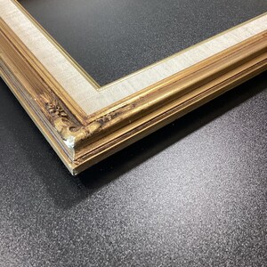 Midcentury Picture or Art frame, Wooden ornate frame with canvas mat board. 2 sizes available. image 10