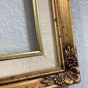 Midcentury Picture or Art frame, Wooden ornate frame with canvas mat board. 2 sizes available. image 8