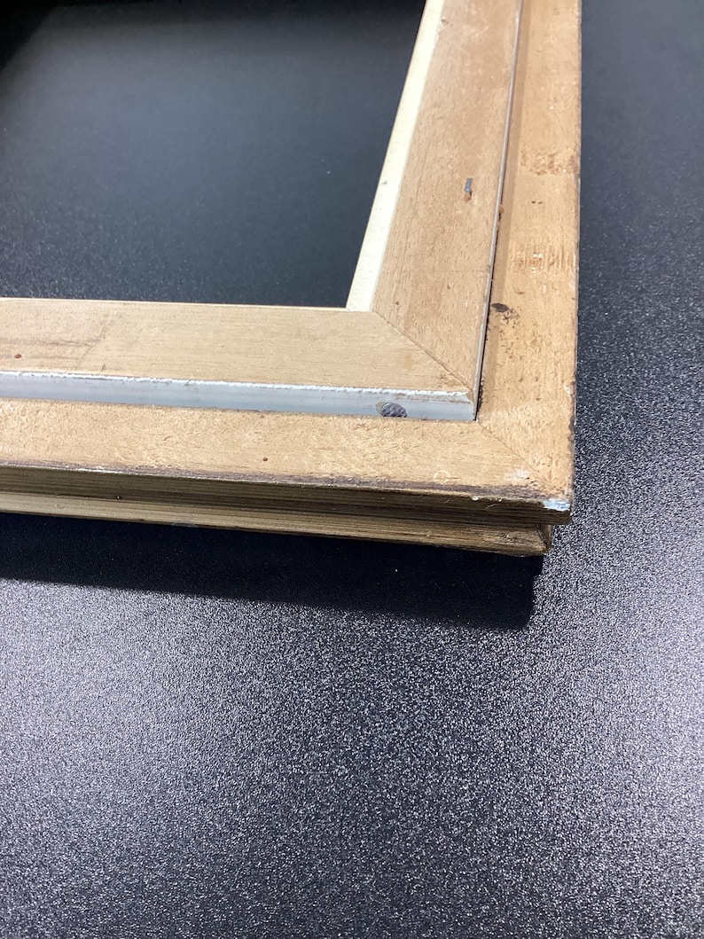 Midcentury Picture or Art frame, Wooden ornate frame with canvas mat board. 2 sizes available. image 6