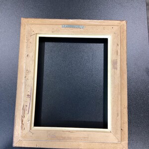 Midcentury Picture or Art frame, Wooden ornate frame with canvas mat board. 2 sizes available. image 5