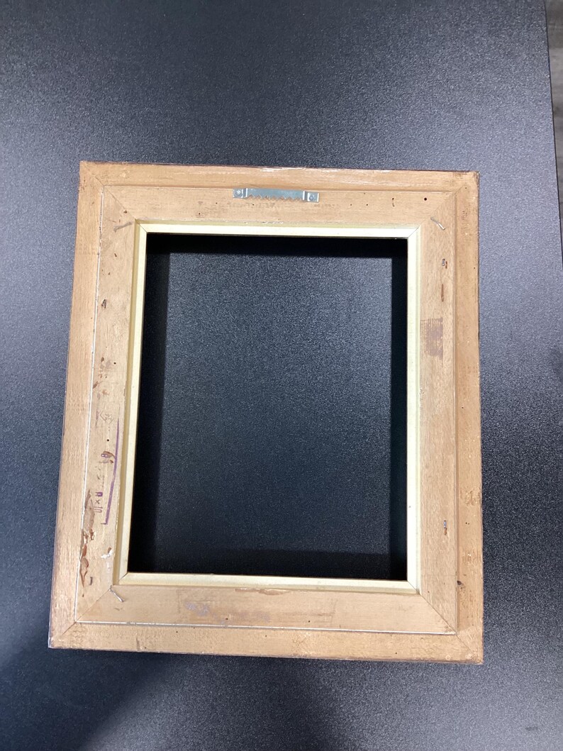 Midcentury Picture or Art frame, Wooden ornate frame with canvas mat board. 2 sizes available. image 5
