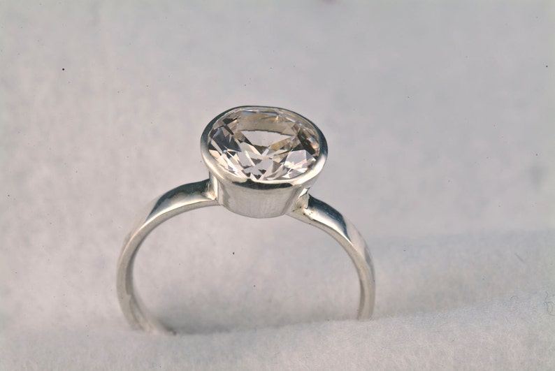 White Sapphire Unique Engagement Ring