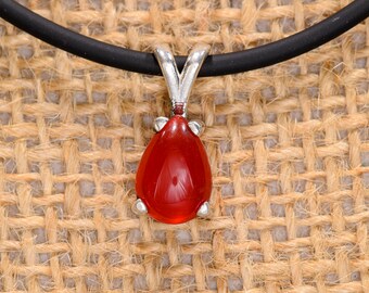 Carnelian Necklace, Carnelian Pendant, Carnelian Jewelry, Gemstone Necklace, Silver Necklace, Boho Necklace, Best Friend Gift, Red Stone,