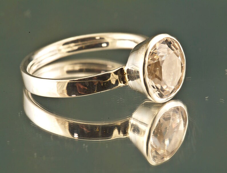 White Sapphire Unique Engagement Ring