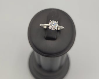Nickel Free Sterling Silver Moissanite Engagement Ring, Promise Ring