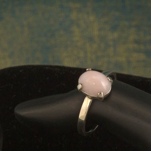 Pink Opal Stacking Ring, Oval Engagement Ring, Opal Engagement Ring, Minimalist Ring, Birthstone Ring, Promise Ring, Gemstone Ring