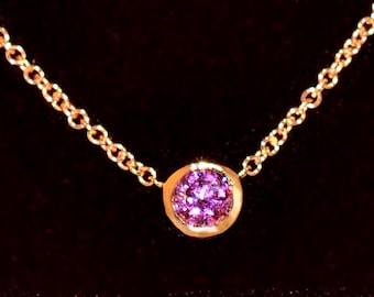 Pink Tourmaline Necklace, Simple Necklace, Everyday Necklace, Dainty Necklace, Gemstone Necklace, Layering Necklace, 14k Gold Necklace