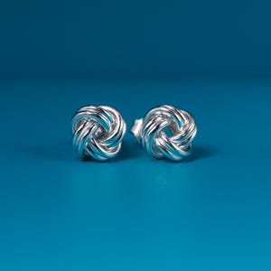 Silver Knot Earrings, Knot Stud Earrings, Simple Silver Earrings