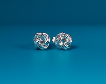 Sterling Silver Knot Stud Earrings, Nickel Free