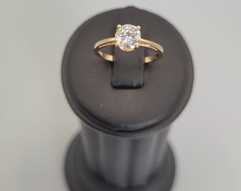 14k Gold Moissanite Solitaire Engagement Ring