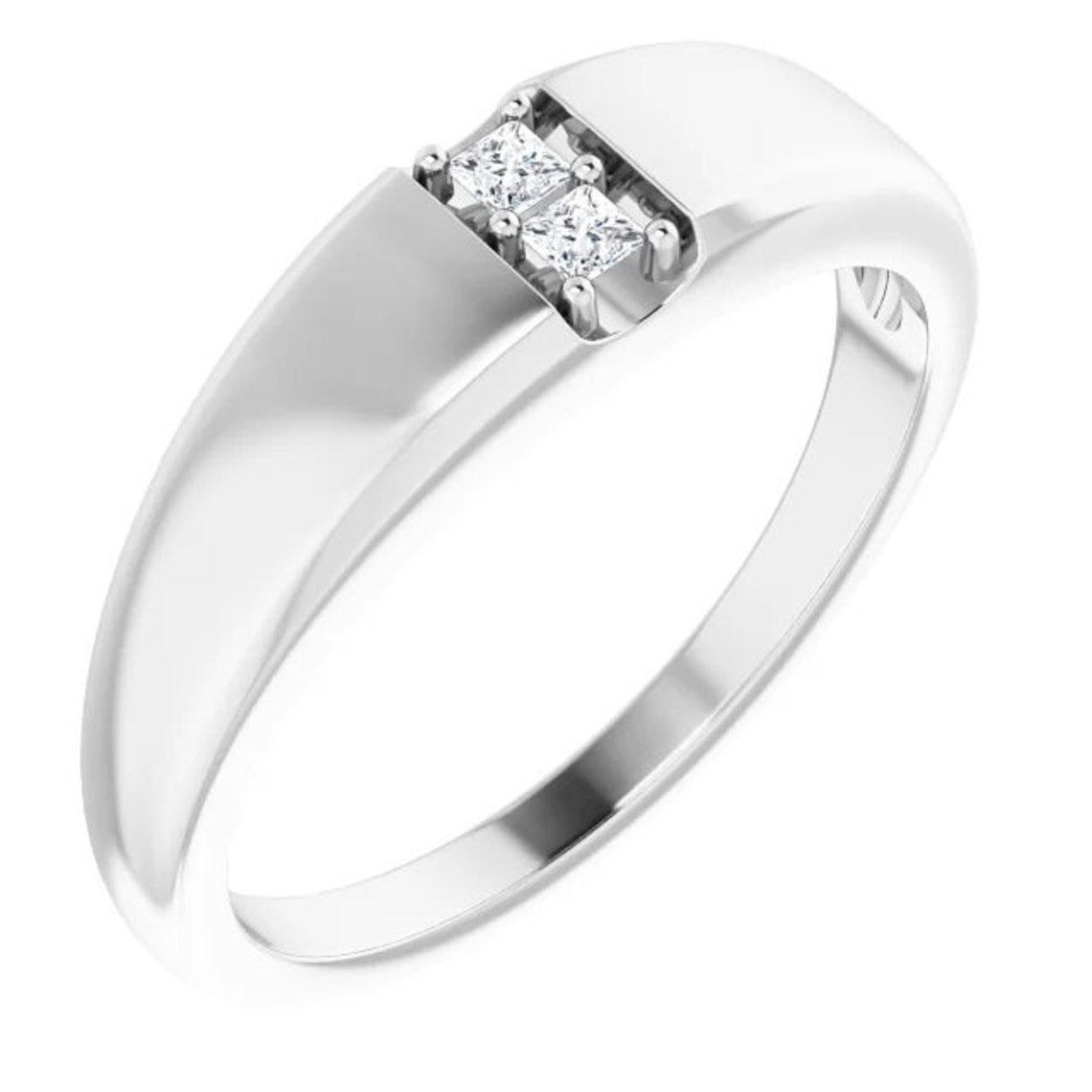 Mens Diamond Ring Mens Engagement Ring Mens Silver Ring Etsy