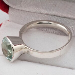 Green Amethyst Unique Engagement Ring, Promise Ring, Green Gemstone Ring, Birthstone Ring, Custom Ring, Silver Ring image 3