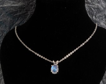 Blue Moonstone Necklace, Everyday Necklace, Celestial Necklace, Birthstone Necklace, Best Friend Gift, Dainty Necklace, Simple Necklace