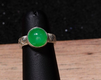 Chrysoprase Ring, Handmade Ring, Statement Ring, Silver Ring, Gemstone Ring, Boho Ring, Custom Ring, Unique Ring