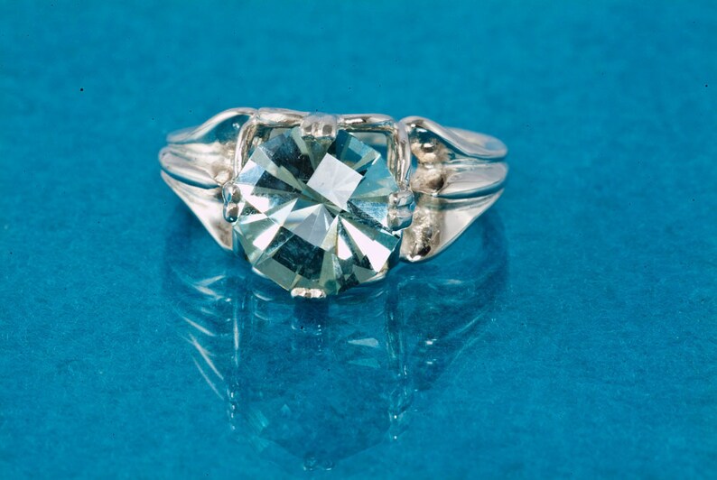 Green Amethyst Ring, Green Gemstone Ring, Unique Engagement Ring, Birthstone Ring, Statement Ring image 5