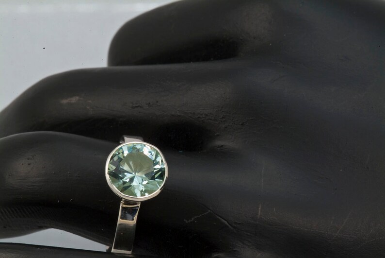 Green Amethyst Unique Engagement Ring, Promise Ring, Green Gemstone Ring, Birthstone Ring, Custom Ring, Silver Ring image 5