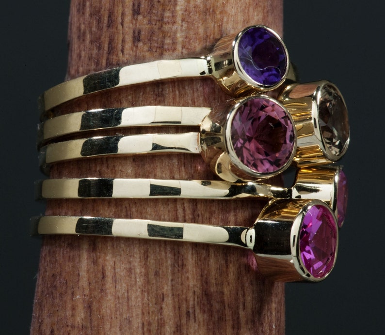 Amethyst 14kt Gold Birthstone Stacking Ring