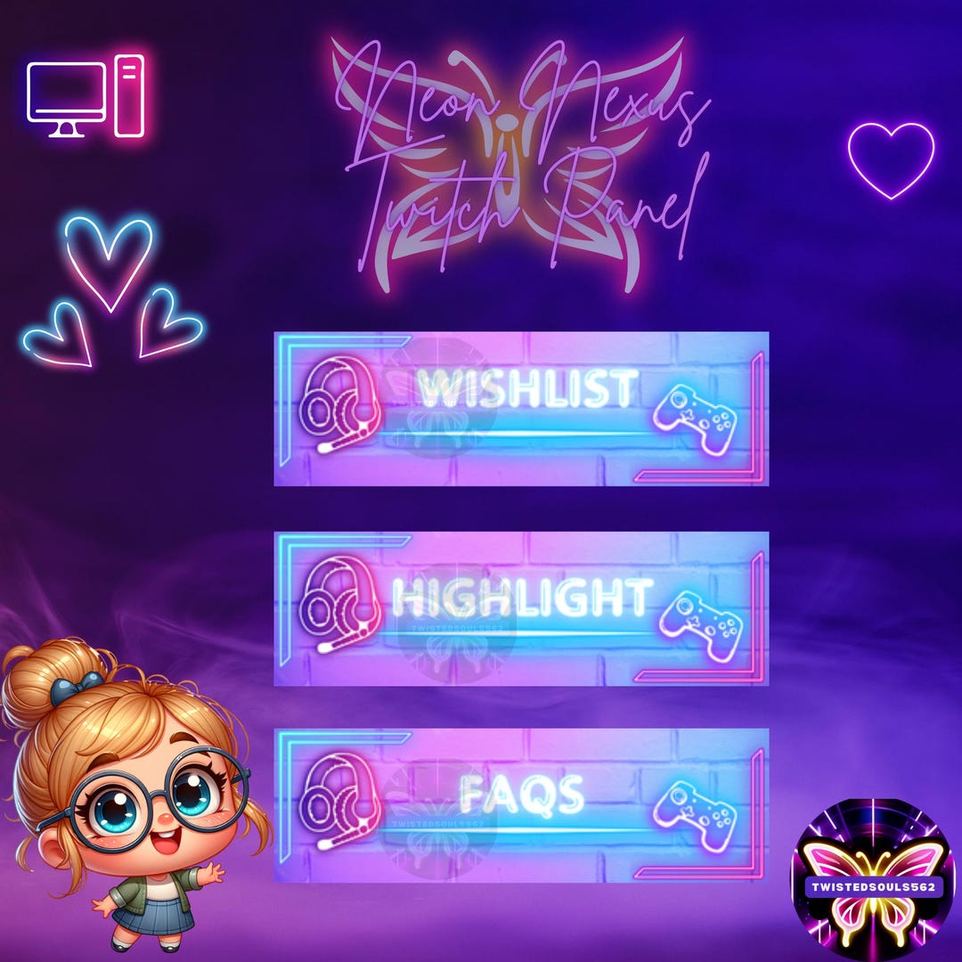 Neon Nexus Twitch Panel, Streamer Layout, Twitch Panel Design ...