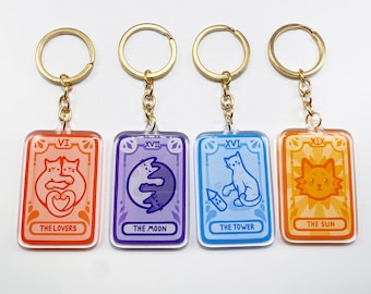 Cat Tarot Card Acrylic Keychains
