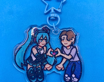 Jerma985 Hatsune Miku Sparkle Acrylic Keychain