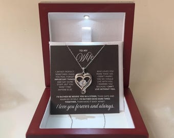 Collar para mi esposa, collar de corazón de plata de ley 925, regalo romántico para esposa, regalo de cumpleaños de aniversario de mi esposo