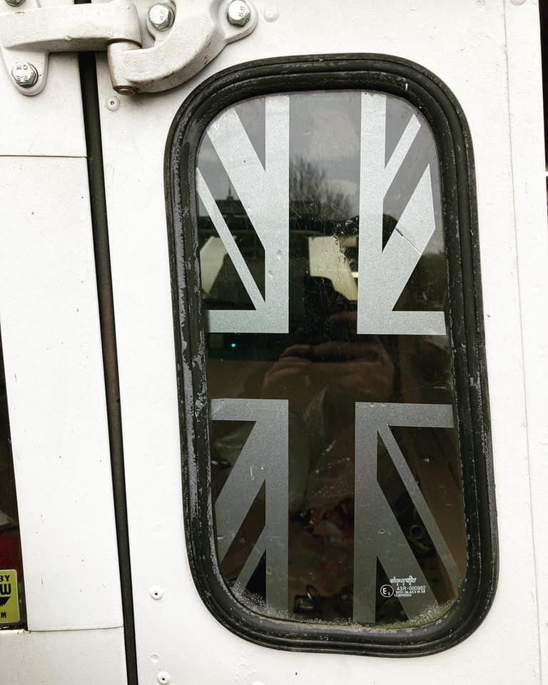 Uk Sticker Rear Window Union Jack Window Stickers for Classic Land Rover Defender 90/110 (set ...