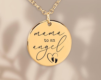 Mama zu einem Engel Halskette | Personalisierte Fehlgeburt Erinnerung Schmuck