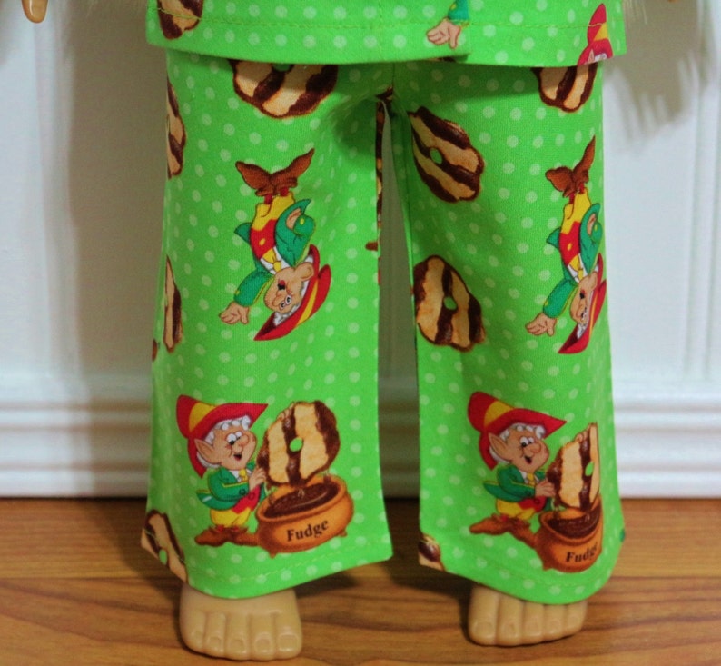 Elf with Fudge Striped Cookies Cotton Doll Pajamas fit 18inch Etsy