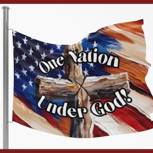 Patriotic flag Memorial Yard Banner with Cross gift for him lawn sign for Trump supporter garden flag One Nation under God for Maga Veteran