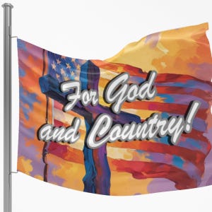 Military Honor Yard Banner Patriotic Flag with Cross gift for him lawn sign for Trump supporter garden flag For God and Country Maga Veteran