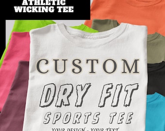 Personalized Dry Fit Sports Tee, Custom Moisture Wicking T-Shirt, Gym Wear, Fitness Gift, Custom Athletic Top