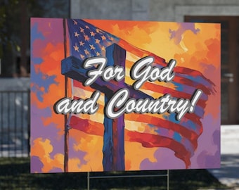 Vaterländisches Kreuz Werbeschild: Pro Trump, American Flagge Art